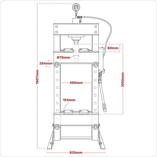 Sealey Sealey Hydraulic Floor Type Press 30 Tonne YK30XF 2