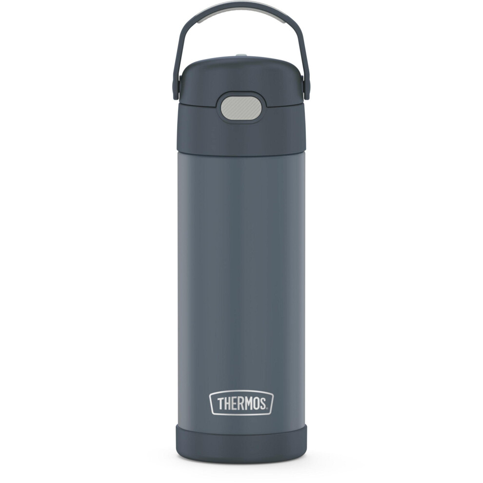 THERMOS FUNTAINER 16 Ounce Stainless Steel Vacuum Insulated Bottle With Wide Spout Lid Stone Slate