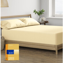 THREAD SPREAD King Size Fitted Sheet Only - 100% Egyptian Cotton 600 Thread Count 16"""" Deep Pocket King Fitted Sheet Fitted Sheet King Size Soft Co