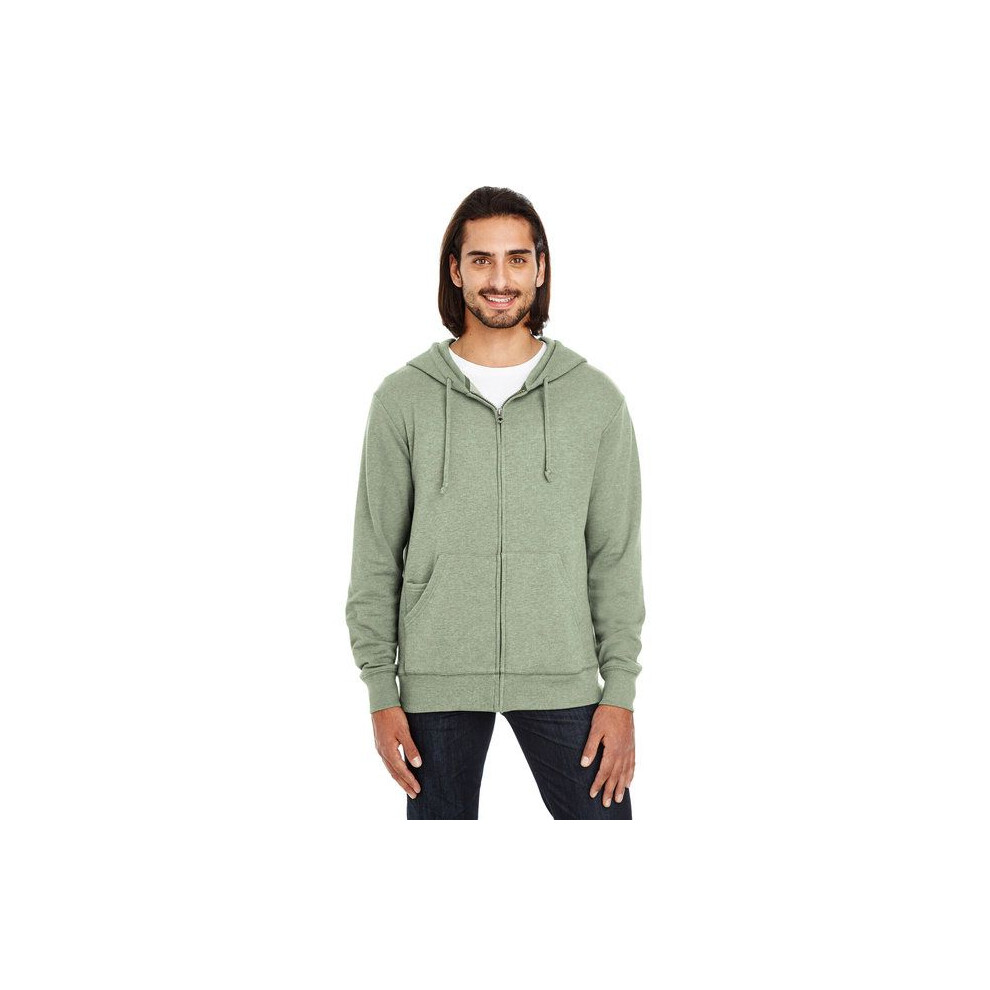 Unisex Triblend French Terry Full-Zip - Nero Melange - XS(D0102H7KV0X)-image