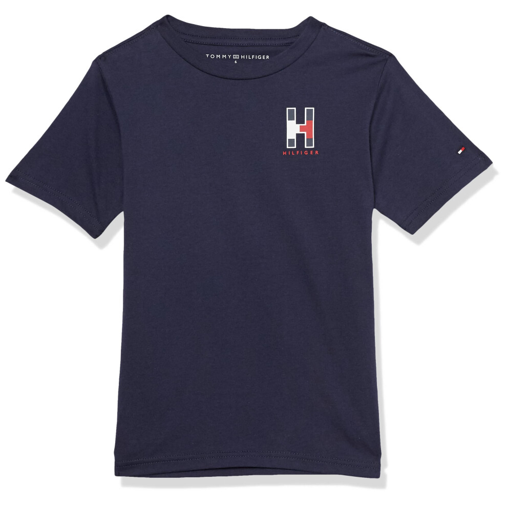 Tommy Hilfiger Boys' Short Sleeve Matt H Crew Neck T-Shirt Navy Blazer 5