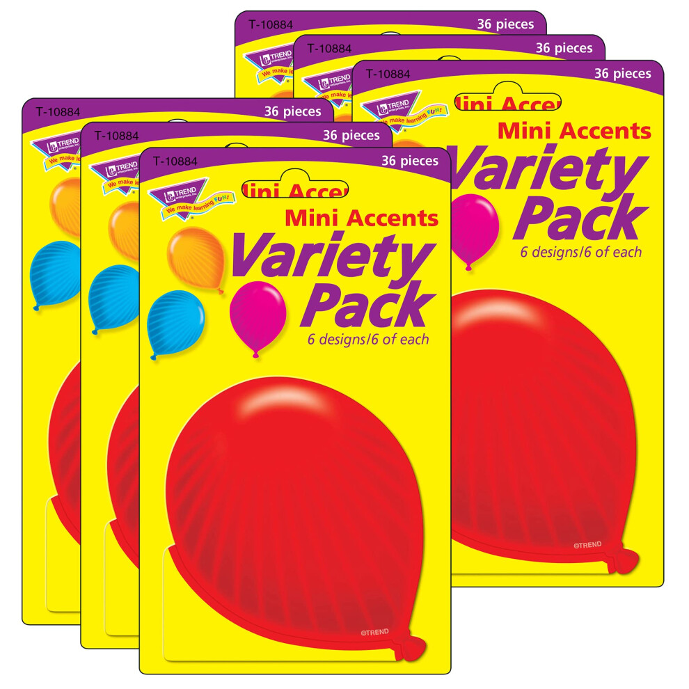 TREND Party Balloons Mini Accents Variety Pack 36 Per Pack 6 Packs