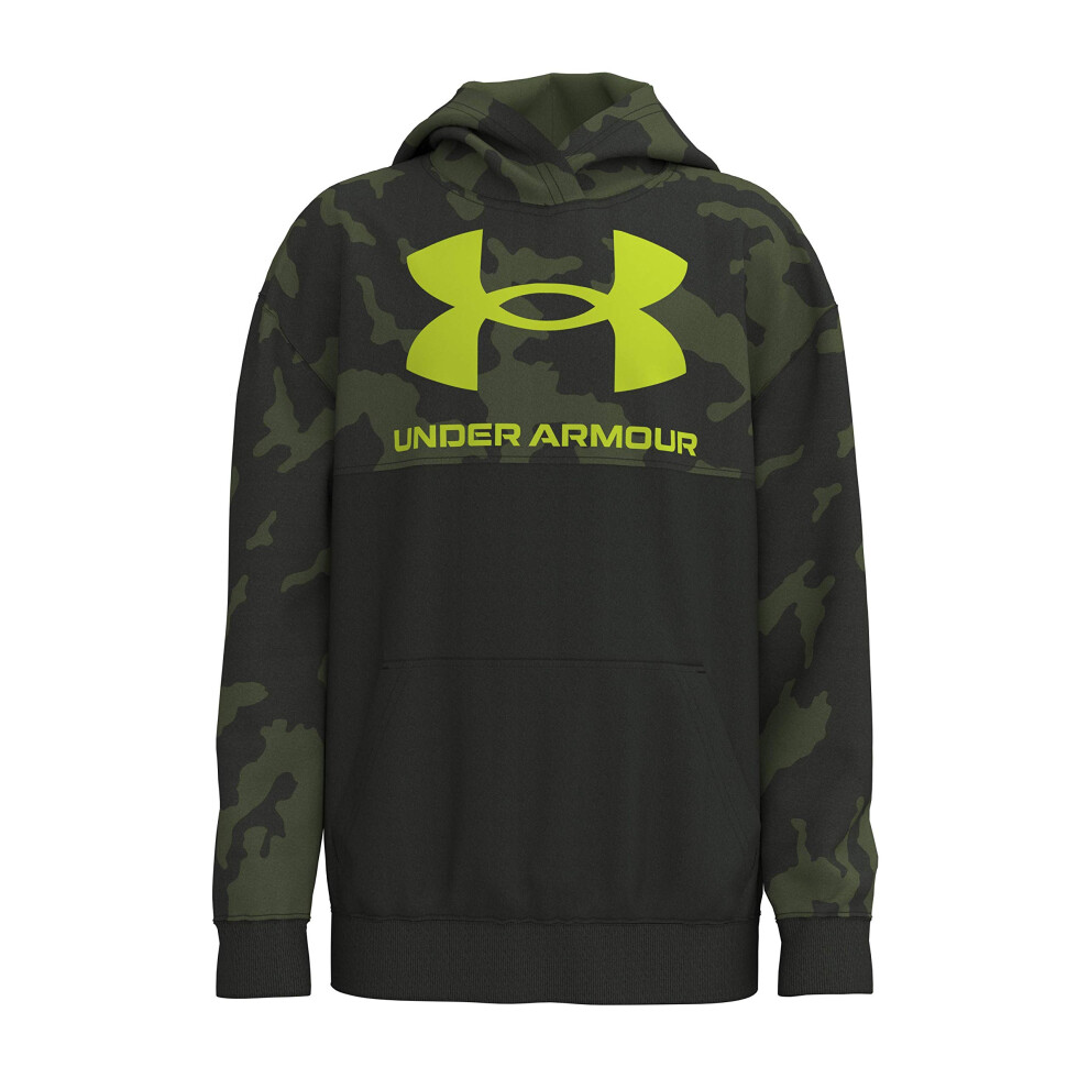 Under Armour Boys' Rival Logo Hoodie Baroque Green YMD