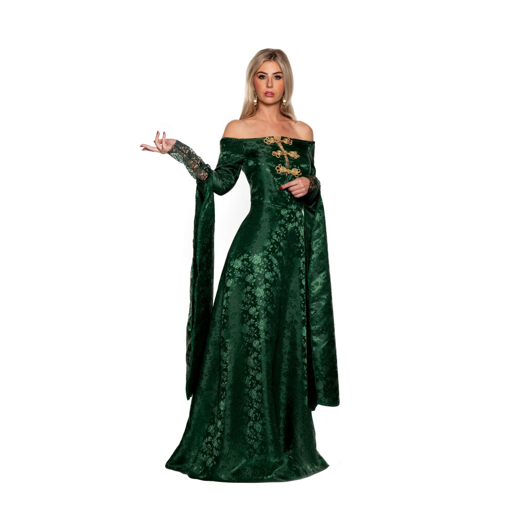 Robe de reine de la Renaissance verte Costume adulte XL