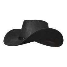 Palarie neagra cowboy cu accesoriu pentru costum pentru adul?i din metal