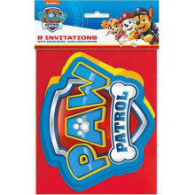 Paw Patrol Stor invitationer (pakke med 8) - Multicolor i?jnefaldende design til b?rnenes fester og begivenheder