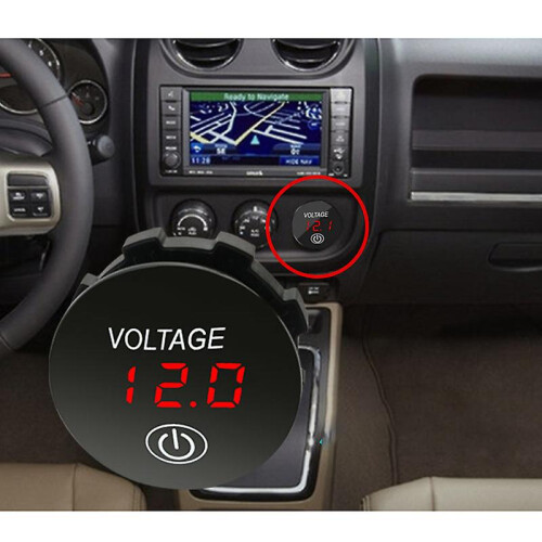 Battery Capacity Display Voltmeter Led Digital Voltage Meter With Touch-on Off Switch Car Motorcycl 1