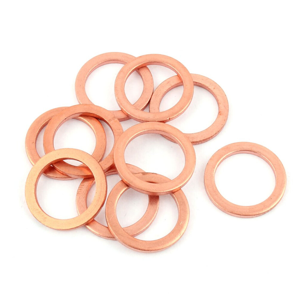 Photos - Nail / Screw / Fastener uxcell 20mm x 16mm x 2mm Flat Ring Copper Crush Washer Sealing Gasket Fastener Copper  a16072700ux0585(Pack of 10)