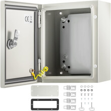 VEVOR NEMA Stålskåp 10"x8"x6", NEMA 4X Stål Elektrisk Box, IP66 Vattentät & Dammtålig, Utomhus/Inomhus