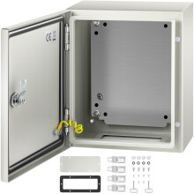 Boîtier électrique en acier VEVOR NEMA, 12 x 10 x 6'' NEMA 4X, étanche IP66, pour usage intérieur/extérieur