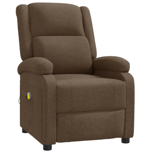 VidaXL vidaXL Massagesessel Braun Stoff 1
