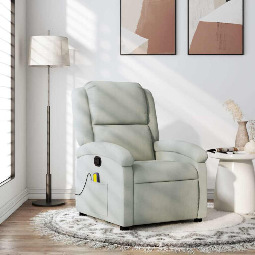 VidaXL vidaXL Massagesessel Hellgrau Samt