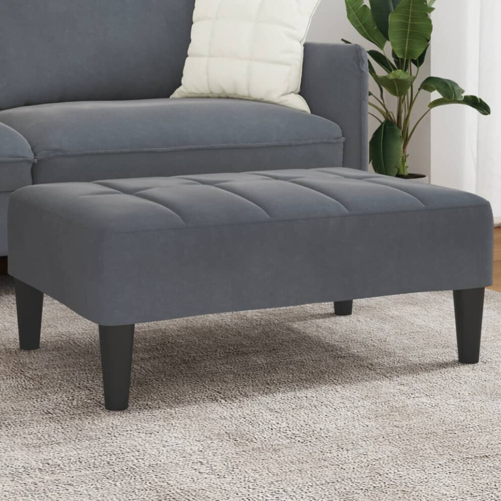 vidaXL Footstool Dark Gray 30.3x21.7x12.2 Velvet