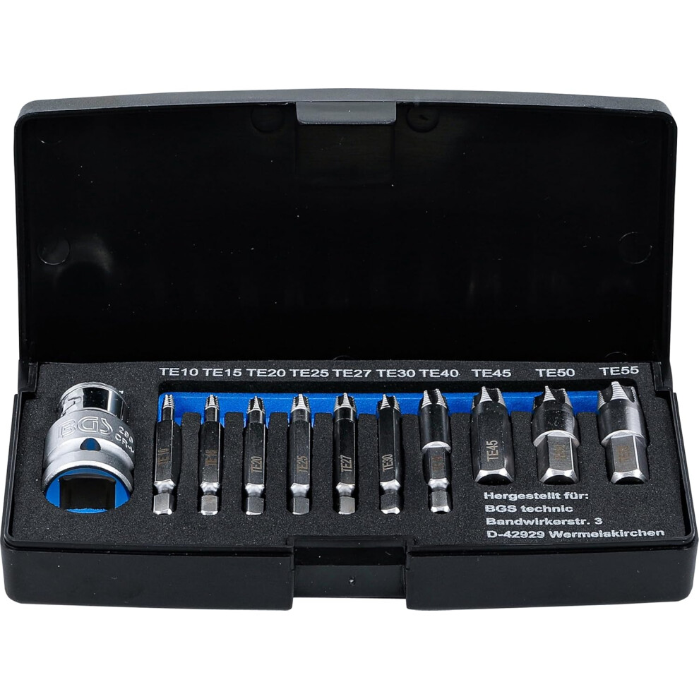Bgs 9170 | Screw Extractor Set | For Damaged T-Star (For Torx) T10 - T55 | 11 Pcs. 8000000013422