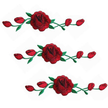 Woohome 3 PC -uri de flori de trandafir Fier brodat pe plasture de aplicare pentru mbracaminte de cusut artizanala Alte ?esaturi