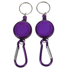 2pcs Award Roll - Retractable Retraction Yoyo Ski Pass Id Card Holder Keychain