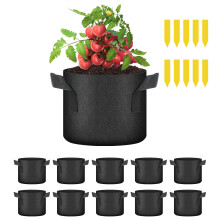 YSSOA 10-pack 1 gallon kweekzakken beluchting niet-geweven stof plantenpotten met handgrepen robuuste tuinplantenbak voor aardappel, tomaat, groente