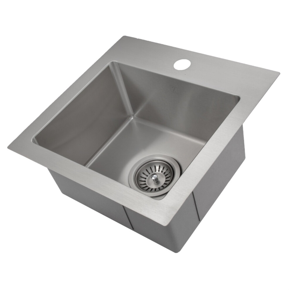 Photos - Kitchen Sink Zline 15"" Donner Topmount Single Bowl Bar  in Stainless Steel  B07LB5VXJW (STS-15)