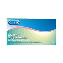 Care Glycerin Suppositories Infant 1g Pack of 12