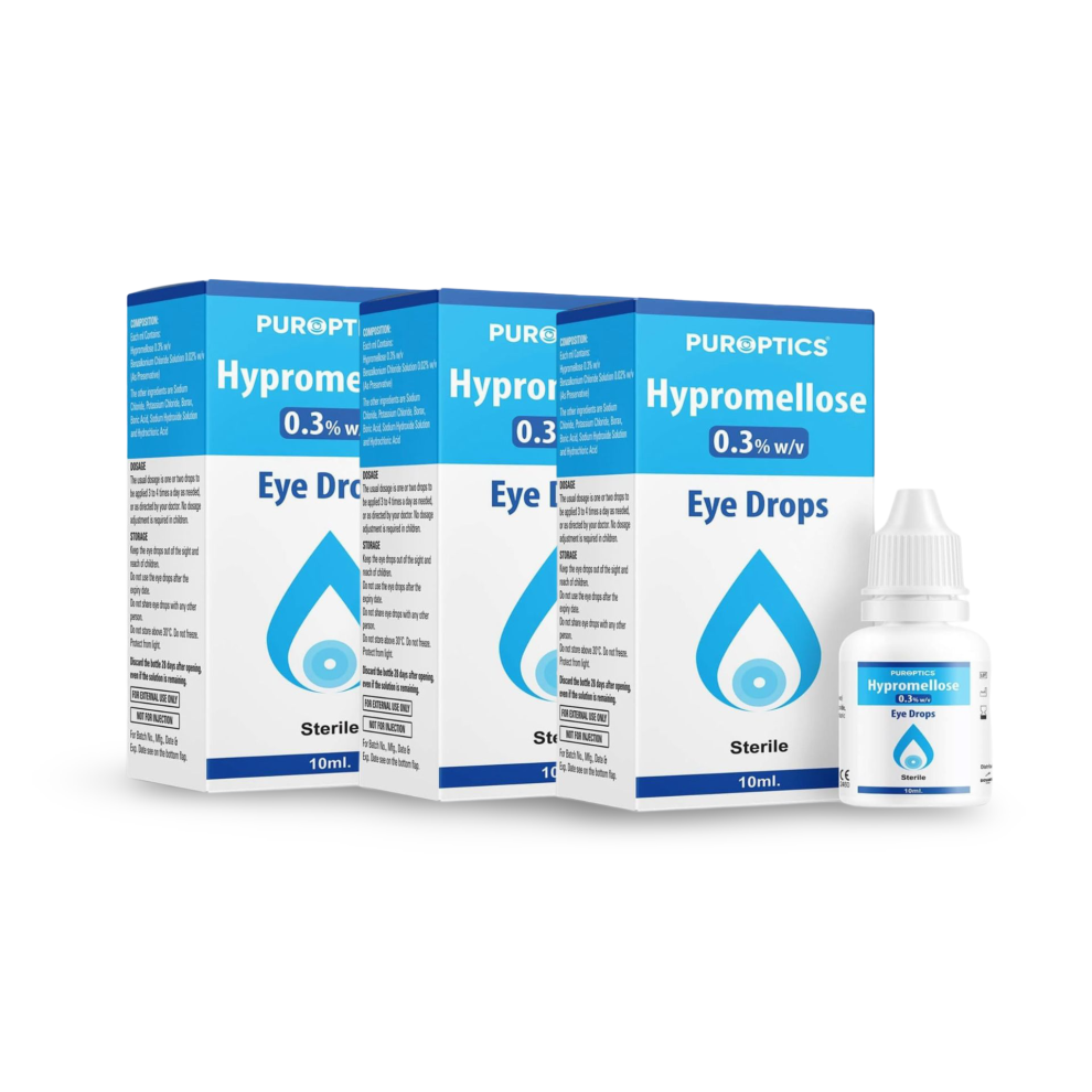 Puroptics Hypromellose 0.3% Eye Drops 3 X 10ml