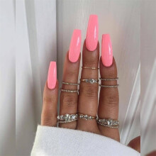 Matte Full Cover Manicure False Nails Coffin Fake Nail Ballerina Nail Nail Tips