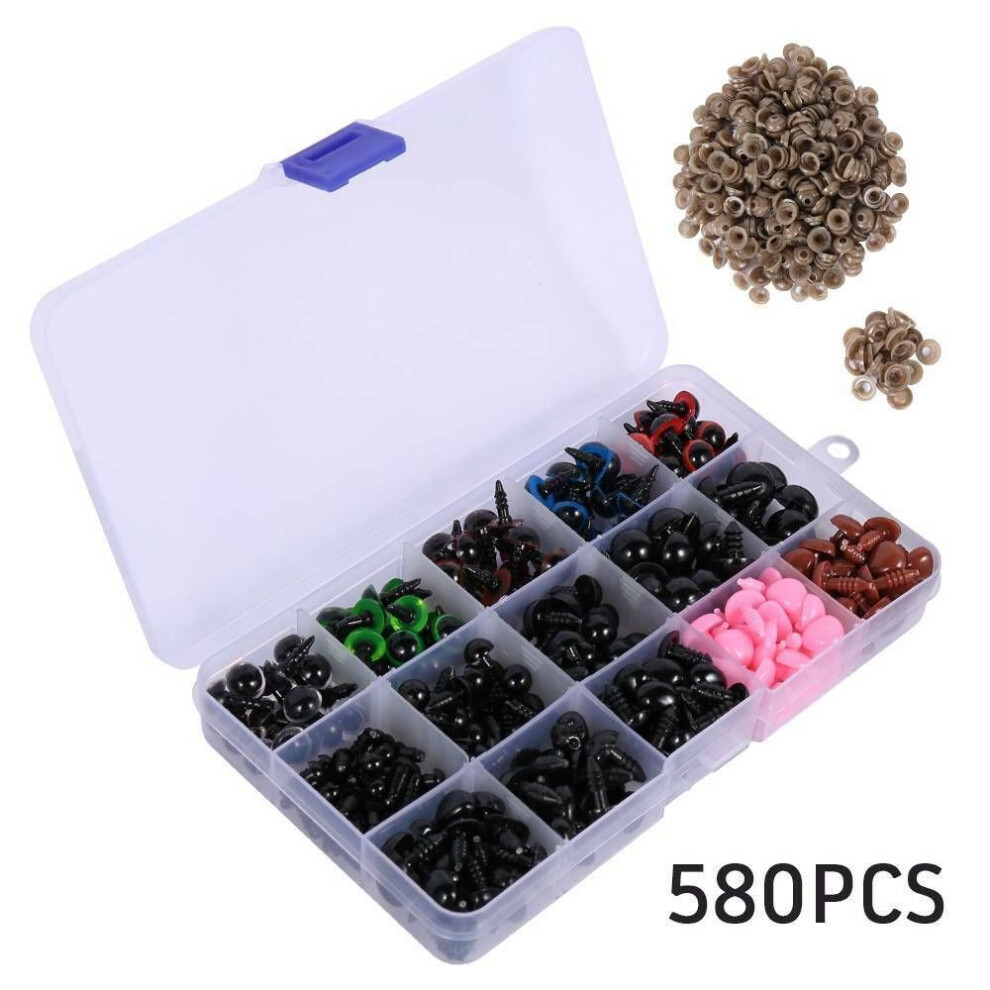 580pcs Safety Eyes Noses For Diy Bear Toys Animal Dolls Making Craft Kit Tool
