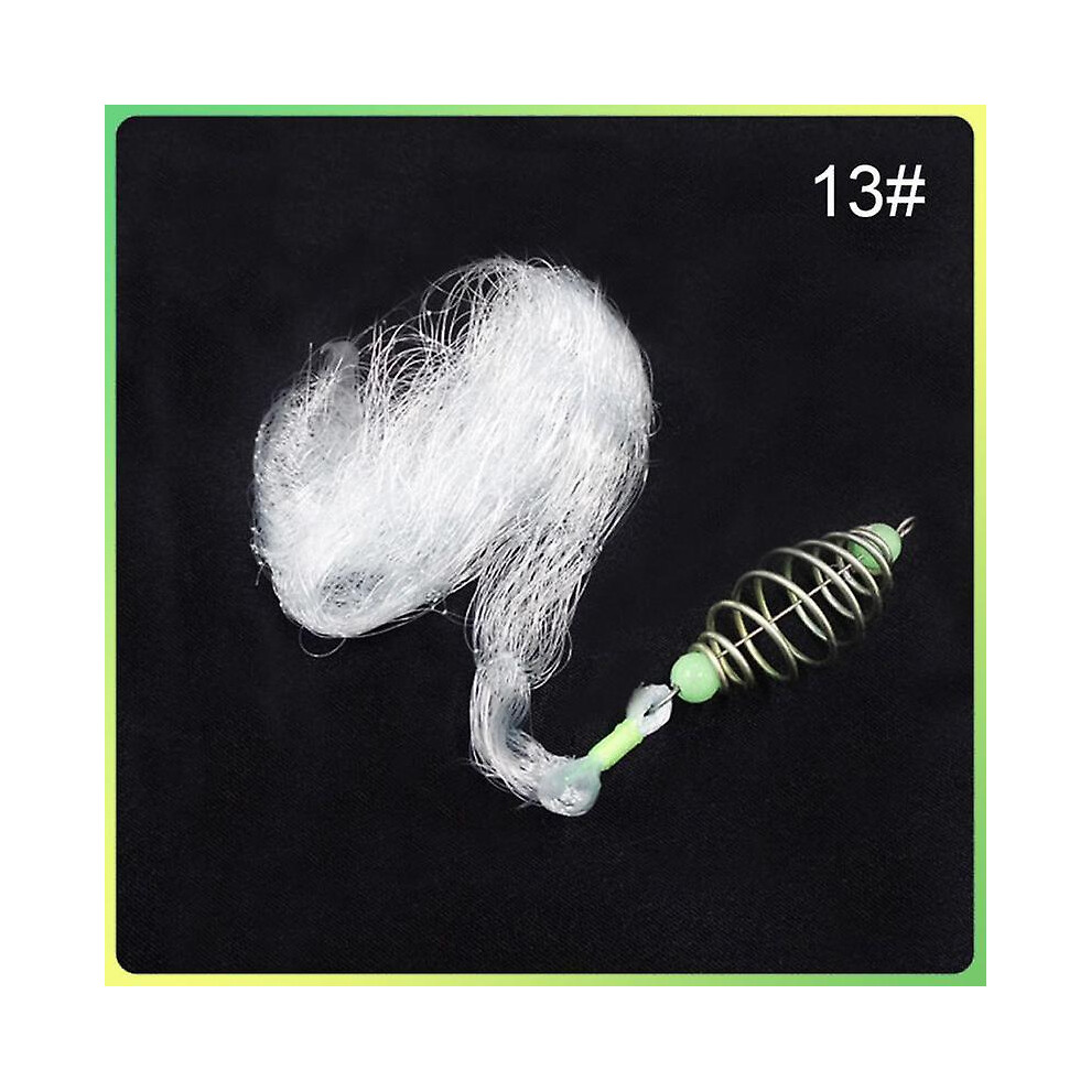 (13 size 6.5cmx6.5cm) 10pcs Fishing Net Luminous Bead Spring Sticky Trap Netting Sea Fish Throwing Net