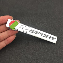 (Sticker Chrome) 3d Metal R Sport Emblem Car Front Grill Logo Trunk Fender Decal Badge For Jaguar R Xj F Pace Xe Xf R Sport Sticker Accessories