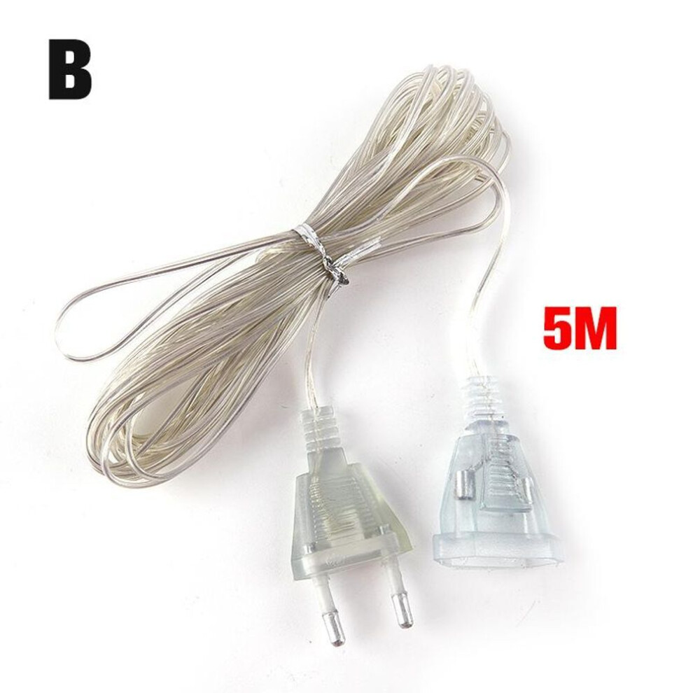 (5m) Cable Plug Transparent Led Light String Extension Standard Power Extension Cord