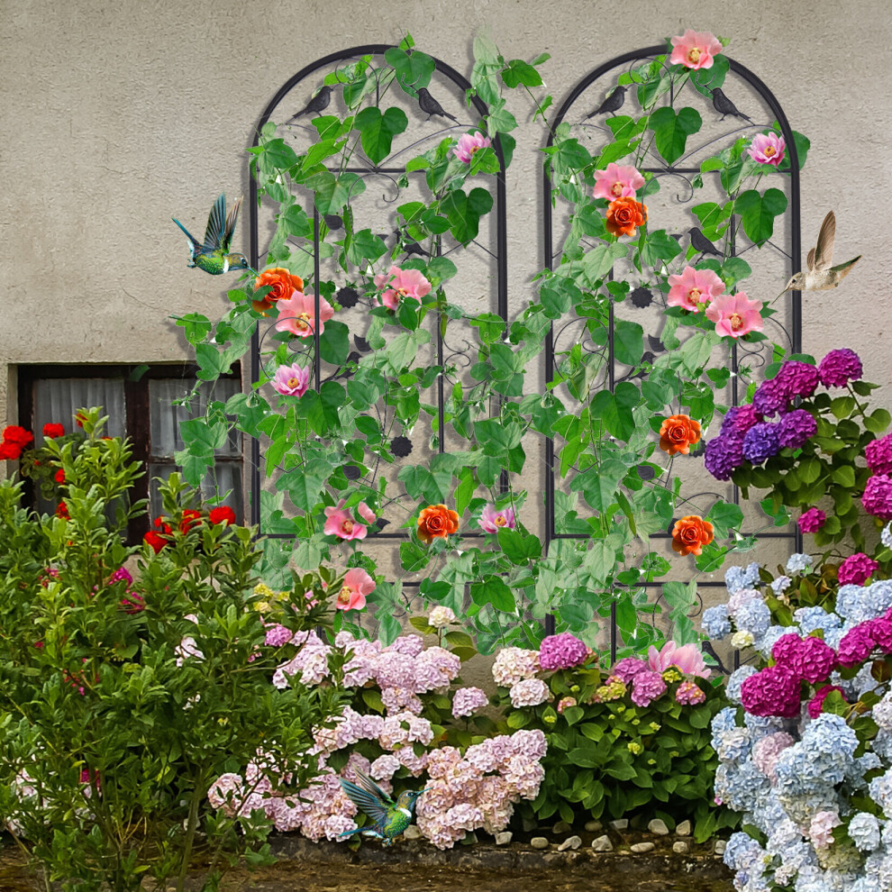 4 Panels Metal Garden Fence Lawn Border Edge Landscaping Interlocking 7427274049932