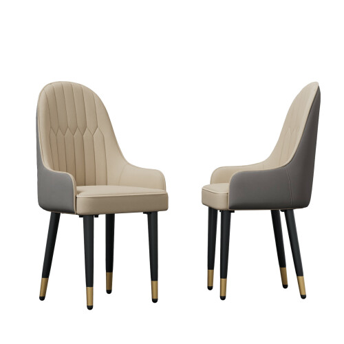 Set Of 2 Upholstered Cushion Kitchen Dining Room Chairs High Back