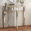 Half-Moon Mirrored Tall Decorative Console Table  Semi Sofa Table 1