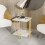 Marble Top Side Table Gold: 2 Tier Square White End Tables 1