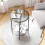 Tempered Glass End Table 22 inch  Side Desk with  Round Storage Shelf 1