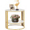 Marble Top Side Table Gold: 2 Tier Round Shape Small Coffee Table 1