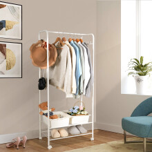 Metall Kleiderständer Kleiderständer Stand mit Rädern für Schlafzimmer Eingang