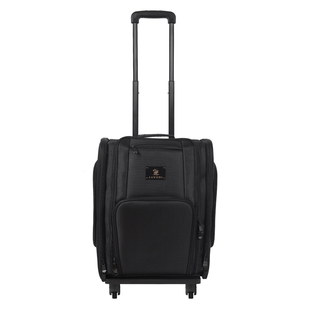 Luvodi Cosmetics Luggage Carry-On Suitcase Nylon Rolling Makeup Case Bag