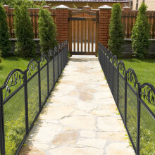 Dekorative Gartenzaun 5Pcs Schwarz Metall Garten Barriere