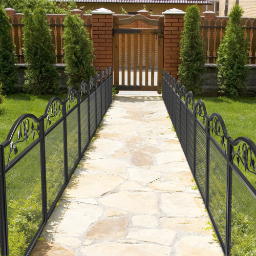 Dekorative Gartenzaun 5Pcs Schwarz Metall Garten Barriere
