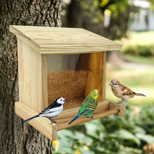 Bingopaw Garten Kardinal hölzerne Vogelhäuschen Futterhaus für hängende Wildvogelfütterung