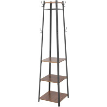 Bedroom Industrial Coat Rack Hall Tree Garments Storage with Shelves