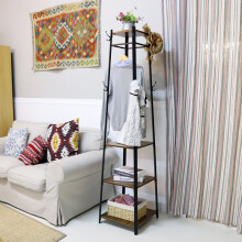 Vintage Metal Industrial Coat Rack Clothes Garments Storage Stand