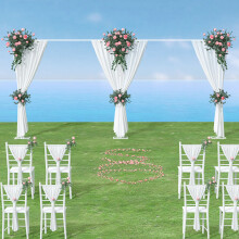 3x6m Adjustable Metal Wedding Backdrop Frame Stand - Heavy-Duty Iron, White, Triple-Base Stability