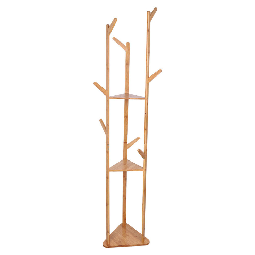 Sturdy Natural Bamboo Tree Garment Clothes Coat Hat Hanger Stand
