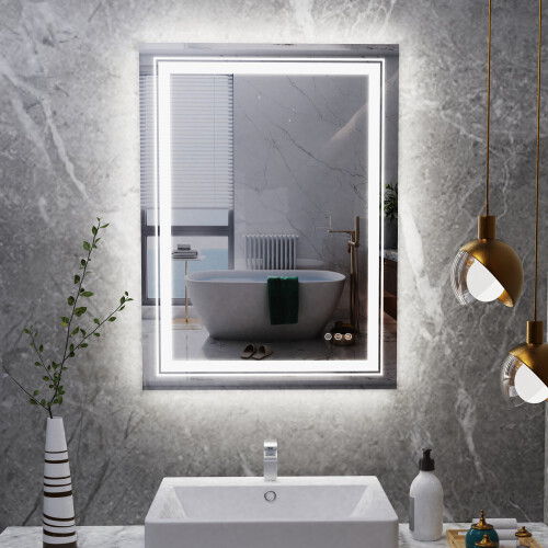 LUVODI 27.5x35.4 Led Backlit Light Up Home Badezimmer Spiegel