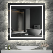 800x800mm Miroir LED rétro-éclairé Miroir mural pour salle de bain