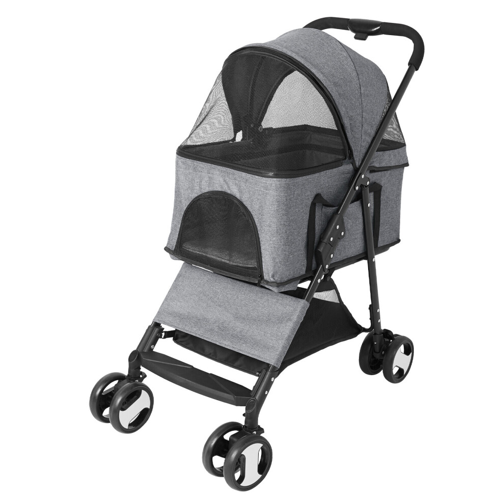 Dog Cat Pushchair Trolley Detachable Carrier Folding Pet Stroller