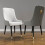 Set of 2 Modern Leather Upholstered Accent High Back Dining Chair Grey 1