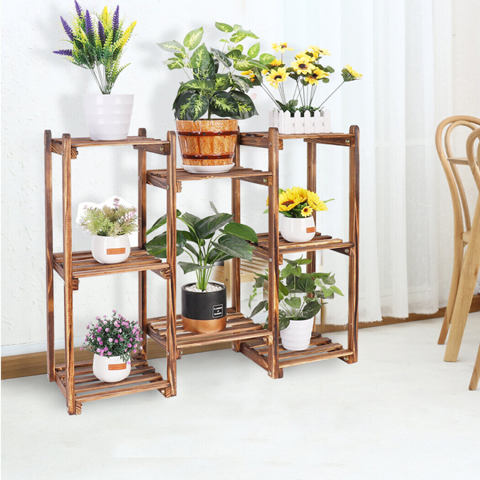 8 Tiers Wooden Garden Plant Stand Indoor Outdoor