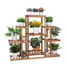 6 Tier Wood Garden Plant Rack Storage Flower Pot Stand